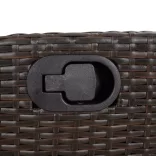barna polyrattan dönthető kerti pad párnával