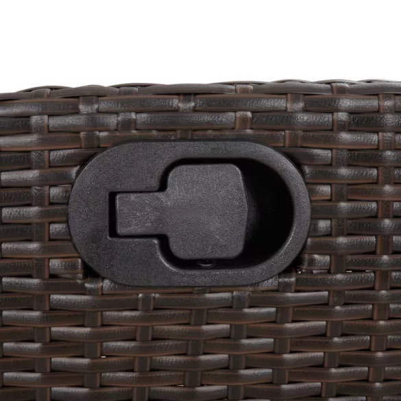 barna polyrattan dönthető kerti pad párnával