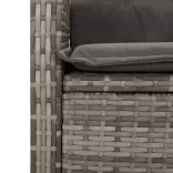 szürke polyrattan dönthető kerti pad párnával