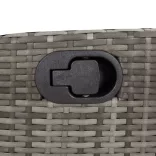 szürke polyrattan dönthető kerti pad párnával
