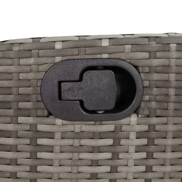 szürke polyrattan dönthető kerti pad párnával