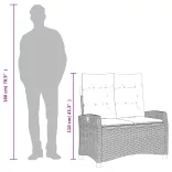 fekete polyrattan dönthető kerti pad párnával