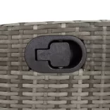 szürke polyrattan dönthető kerti pad párnával
