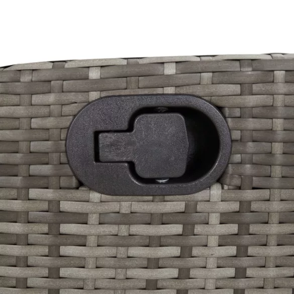 szürke polyrattan dönthető kerti pad párnával