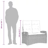 bézs polyrattan dönthető kerti pad párnával
