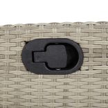 világosszürke polyrattan dönthető kerti pad párnával