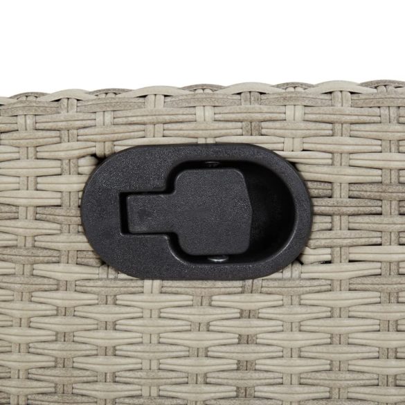 világosszürke polyrattan dönthető kerti pad párnával