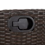 barna polyrattan dönthető kerti pad párnával