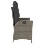 szürke polyrattan dönthető kerti pad párnával