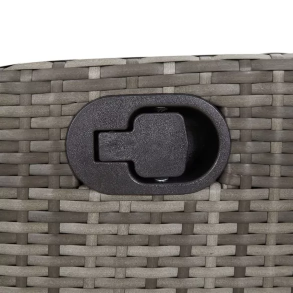 szürke polyrattan dönthető kerti pad párnával