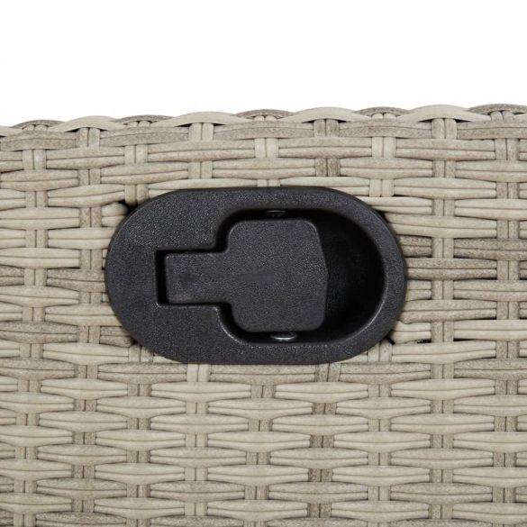 világosszürke polyrattan dönthető kerti pad párnával