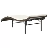 barna polyrattan napozóágy párnával 55x199x50 cm