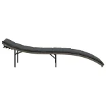 szürke polyrattan napozóágy párnával 55x199x50 cm