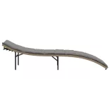 bézs polyrattan napozóágy párnával 55x199x50 cm