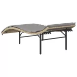 bézs polyrattan napozóágy párnával 55x199x50 cm