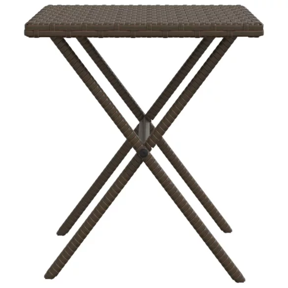 2 db barna polyrattan napozóágy asztallal