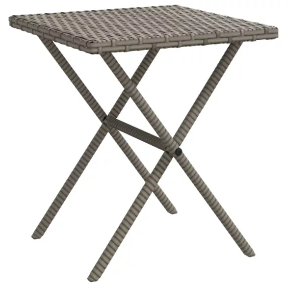 2 db szürke polyrattan napozóágy asztallal