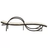 barna polyrattan napozóágy párnával 60 x 199 x 42 cm