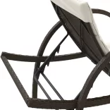 barna polyrattan napozóágy párnával 60 x 199 x 42 cm