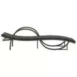 szürke polyrattan napozóágy párnával 60x199x42 cm
