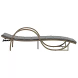 bézs polyrattan napozóágy párnával 60 x 199 x 42 cm
