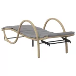 bézs polyrattan napozóágy párnával 60 x 199 x 42 cm