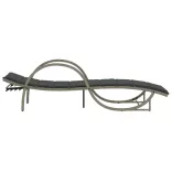 világosszürke polyrattan napozóágy párnával 60x199x42 cm