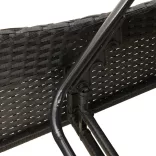 fekete polyrattan napozóágy párnával 60x205x73 cm