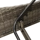 szürke polyrattan napozóágy párnával 60x205x73 cm