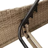 bézs polyrattan napozóágy párnával 60x205x73 cm