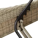 világosszürke polyrattan napozóágy párnával 60x205x73 cm