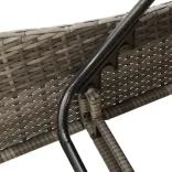 szürke polyrattan napozóágy párnákkal 114x205x73 cm