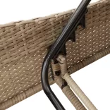 bézs polyrattan napozóágy párnákkal 114x205x73 cm