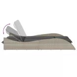 világosszürke polyrattan napozóágy párnákkal 114x205x73 cm