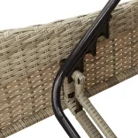 világosszürke polyrattan napozóágy párnákkal 114x205x73 cm