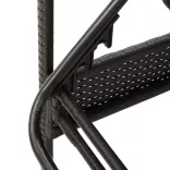 fekete polyrattan napozóágy párnával 63x200x81 cm