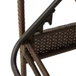 barna polyrattan napozóágy párnával 63x200x81 cm