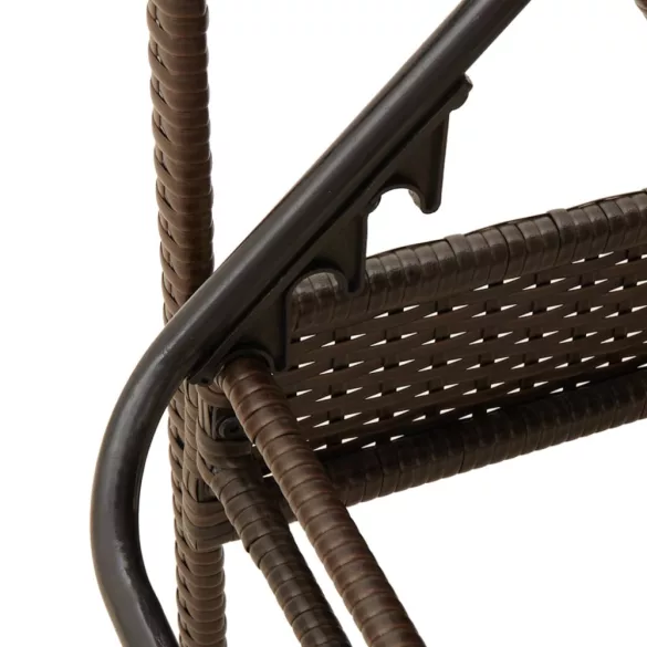 barna polyrattan napozóágy párnával 63x200x81 cm