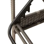 szürke polyrattan napozóágy párnával 63x200x81 cm