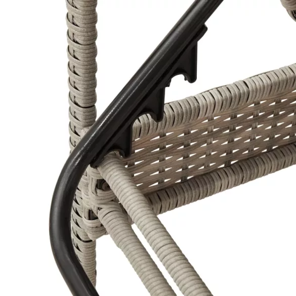 világosszürke polyrattan napozóágy párnával 63x200x81 cm