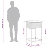 2 db fekete polyrattan kerti bárszék párnával
