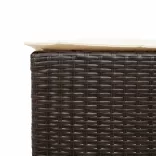 2 db barna polyrattan kerti bárszék párnával