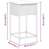 2 db barna polyrattan kerti bárszék párnával