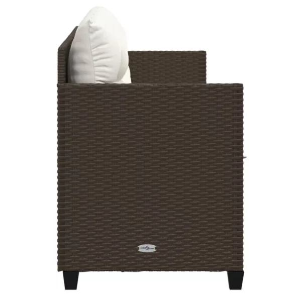 barna polyrattan napozóágy párnával
