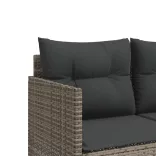 szürke polyrattan napozóágy párnával