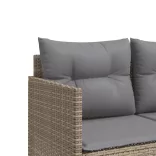bézs polyrattan napozóágy párnával