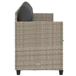 világosszürke polyrattan napozóágy párnával