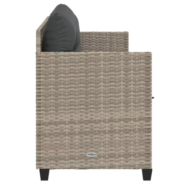 világosszürke polyrattan napozóágy párnával