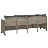 világosszürke polyrattan napozóágy párnával