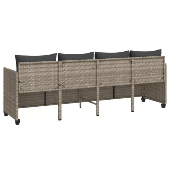 világosszürke polyrattan napozóágy párnával